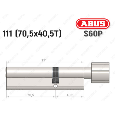 Циліндр ABUS S60P Compact, з тумблером, 110 мм (70х40Т)