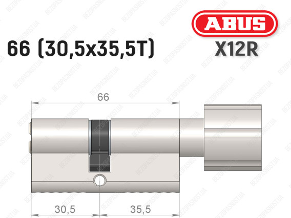 Циліндр ABUS X12R Compact, з тумблером, 65 (30х35Т)