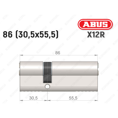 Цилиндр ABUS X12R Compact, ключ-ключ, 85 (30х55)