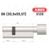 Цилиндр ABUS X12R Compact, с тумблером, 85 (30х55Т)