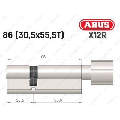 Циліндр ABUS X12R Compact, з тумблером, 85 (30х55Т)