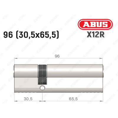 Циліндр ABUS X12R Compact, ключ-ключ, 95 (30х65)