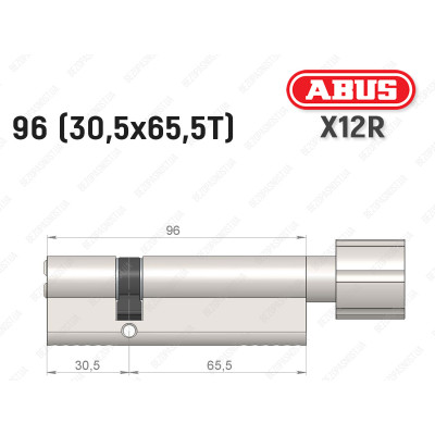 Циліндр ABUS X12R Compact, з тумблером, 95 (30х65Т)