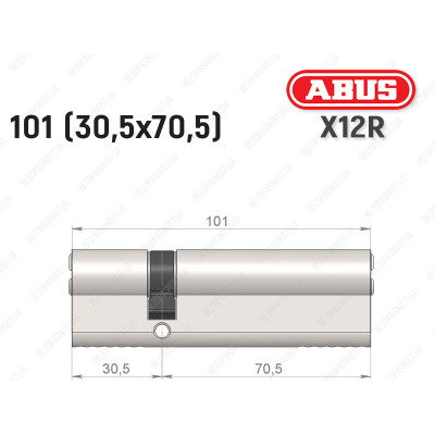 Циліндр ABUS X12R Compact, ключ-ключ, 100 (30х70)