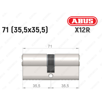 Цилиндр ABUS X12R Compact, ключ-ключ, 70 (35х35)