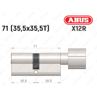 Цилиндр ABUS X12R Compact, с тумблером, 70 (35х35Т)