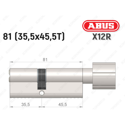 Циліндр ABUS X12R Compact, з тумблером, 80 (35х45Т)