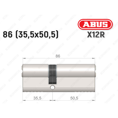 Циліндр ABUS X12R Compact, ключ-ключ, 85 (35х50)