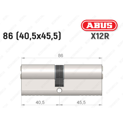 Циліндр ABUS X12R Compact, ключ-ключ, 85 (40х45)