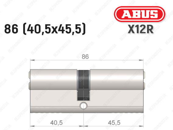 Цилиндр ABUS X12R Compact, ключ-ключ, 85 (40х45)