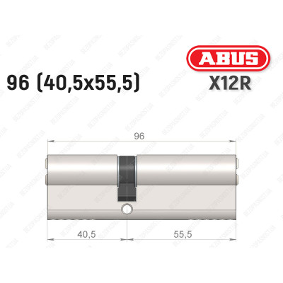 Циліндр ABUS X12R Compact, ключ-ключ, 95 (40х55)