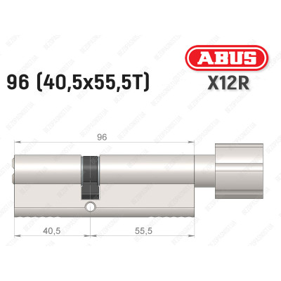 Циліндр ABUS X12R Compact, з тумблером, 95 (40х55Т)