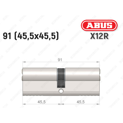 Циліндр ABUS X12R Compact, ключ-ключ, 90 (45х45)