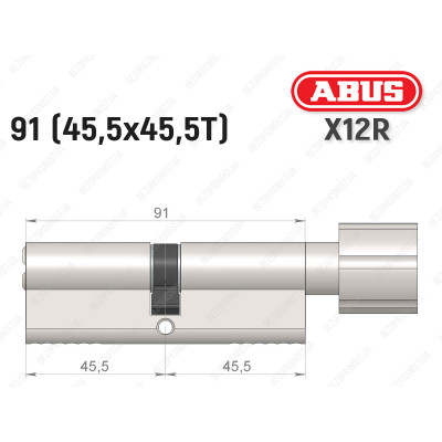 Циліндр ABUS X12R Compact, з тумблером, 90 (45х45Т)