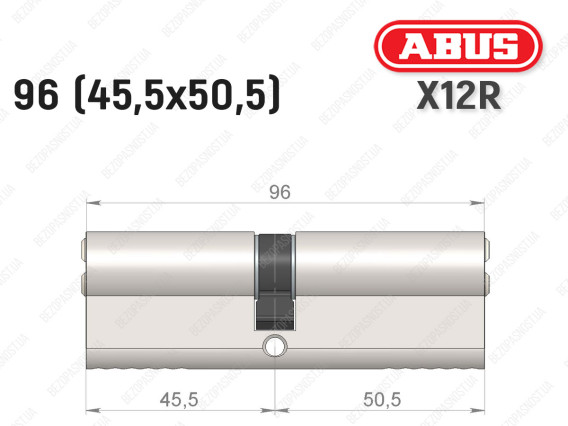 Цилиндр ABUS X12R Compact, ключ-ключ, 95 (45х50)