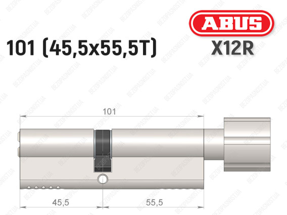 Цилиндр ABUS X12R Compact, с тумблером, 100 (45х55Т)