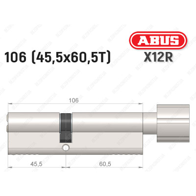 Циліндр ABUS X12R Compact, з тумблером, 105 (45х60Т)