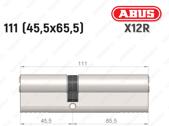 Циліндр ABUS X12R Compact, ключ-ключ, 110 (45х65)