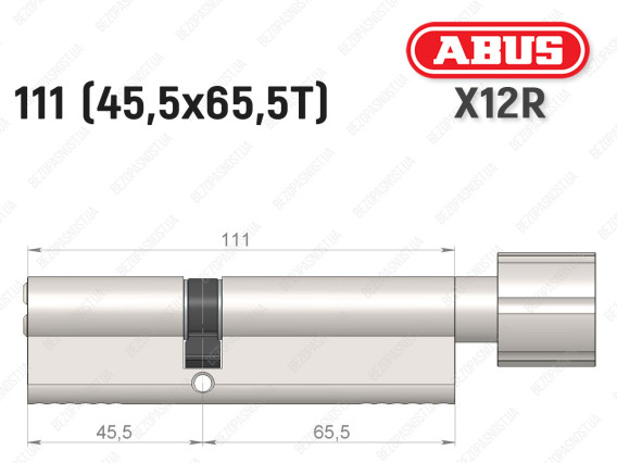 Цилиндр ABUS X12R Compact, с тумблером, 110 (45х65Т)