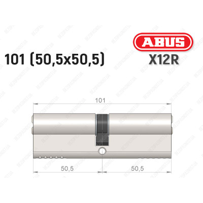 Циліндр ABUS X12R Compact, ключ-ключ, 100 (50х50)