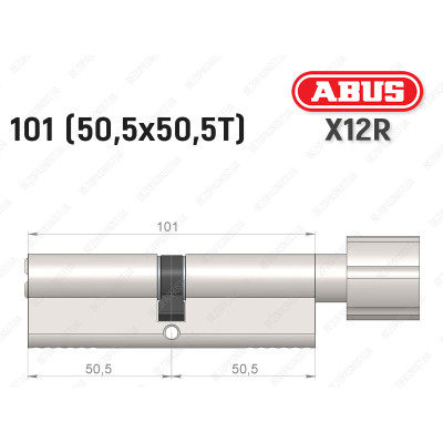 Циліндр ABUS X12R Compact, з тумблером, 100 (50х50Т)