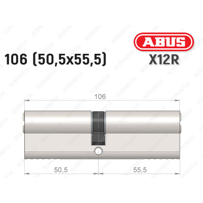 Циліндр ABUS X12R Compact, ключ-ключ, 105 (50х55)