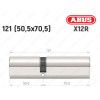 Циліндр ABUS X12R Compact, ключ-ключ, 120 (50х70)