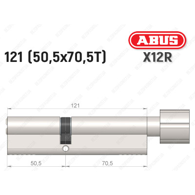 Циліндр ABUS X12R Compact, з тумблером, 120 (50х70Т)