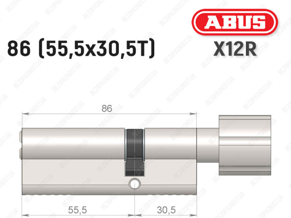 Циліндр ABUS X12R Compact, з тумблером, 85 (55х30Т)