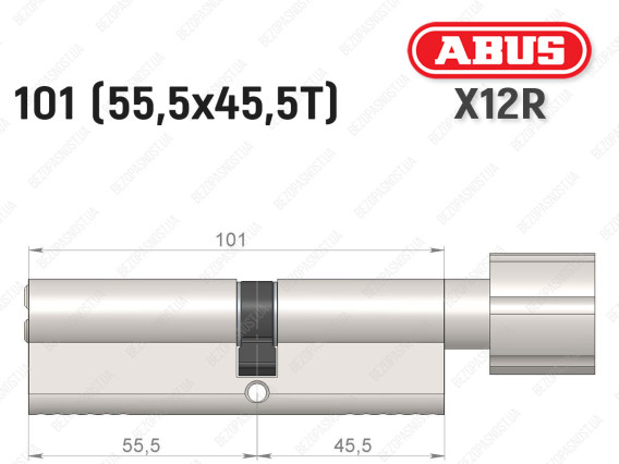 Циліндр ABUS X12R Compact, з тумблером, 100 (55х45Т)