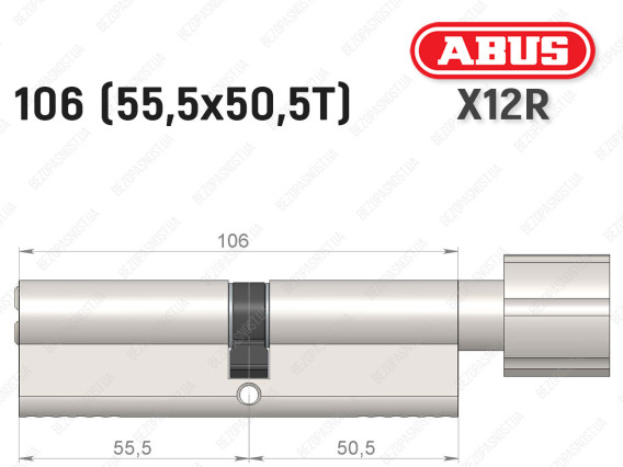 Цилиндр ABUS X12R Compact, с тумблером, 105 (55х50Т)