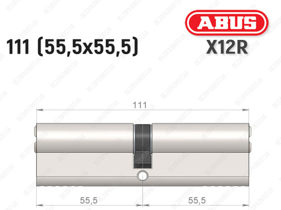 Циліндр ABUS X12R Compact, ключ-ключ, 110 (55х55)