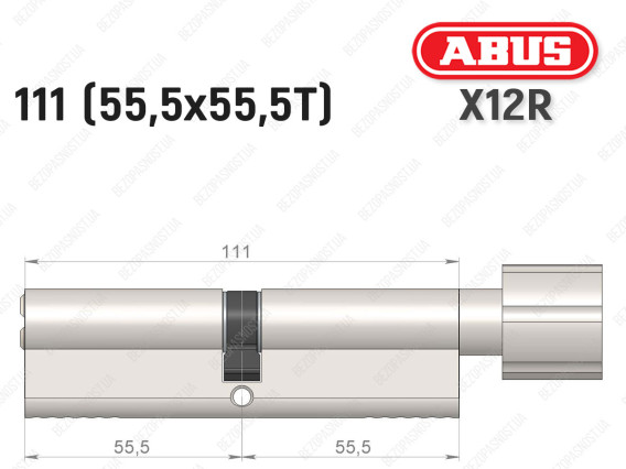 Циліндр ABUS X12R Compact, з тумблером, 110 (55х55Т)