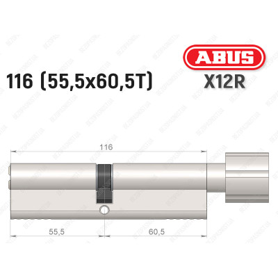Циліндр ABUS X12R Compact, з тумблером, 115 (55х60Т)