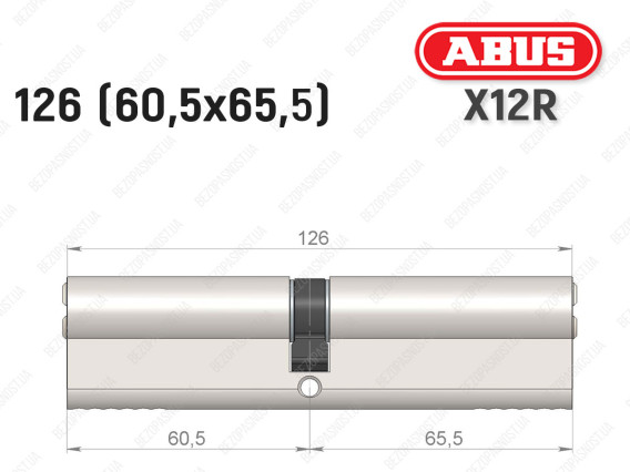 Циліндр ABUS X12R Compact, ключ-ключ, 125 (60х65)