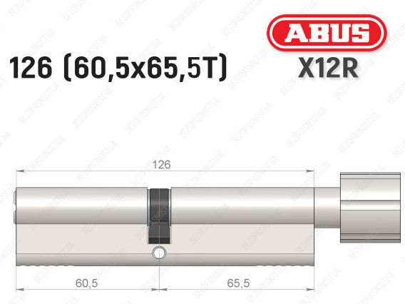 Циліндр ABUS X12R Compact, з тумблером, 125 (60х65Т)
