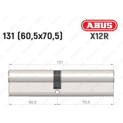 Циліндр ABUS X12R Compact, ключ-ключ, 130 (60х70)