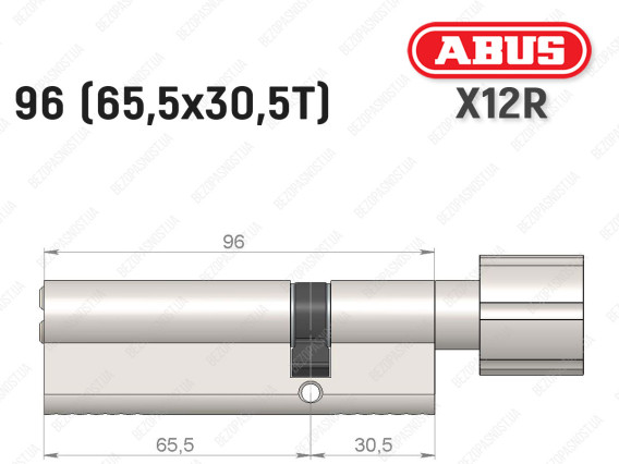 Циліндр ABUS X12R Compact, з тумблером, 95 (65х30Т)