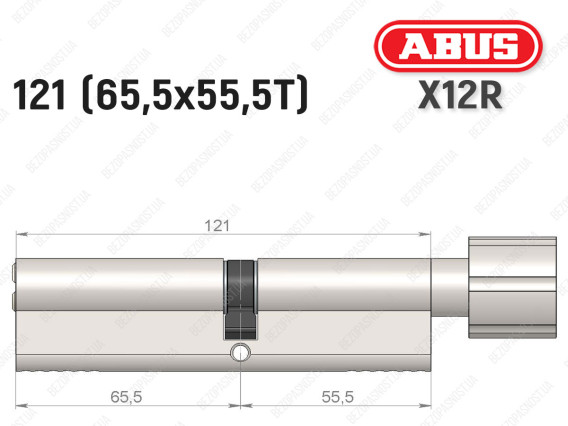 Циліндр ABUS X12R Compact, з тумблером, 120 (65х55Т)