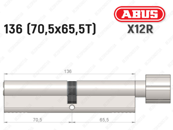 Циліндр ABUS X12R Compact, з тумблером, 135 (70х65Т)