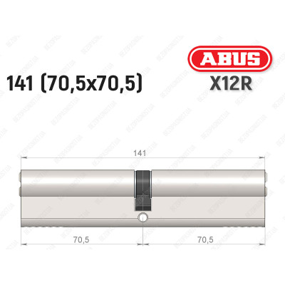 Циліндр ABUS X12R Compact, ключ-ключ, 140 (70х70)