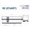 Циліндр Mul-T-Lock Classic Pro ключ-тумблер 92 мм (27x65T)