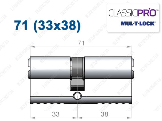 Цилиндр Mul-T-Lock Classic Pro ключ-ключ 71 мм (33x38)