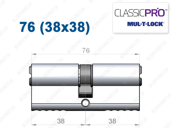 Циліндр Mul-T-Lock Classic Pro ключ-ключ 76 мм (38x38)