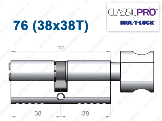 Цилиндр Mul-T-Lock Classic Pro ключ-тумблер 76 мм (38x38T)