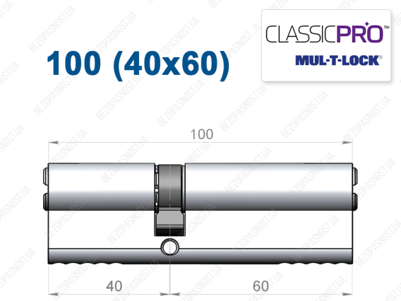 Циліндр Mul-T-Lock Classic Pro ключ-ключ 100 мм (40x60)