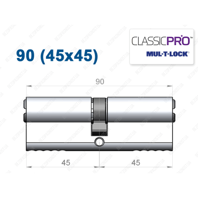 Цилиндр Mul-T-Lock Classic Pro ключ-ключ 90 мм (45x45)