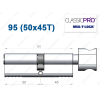 Цилиндр Mul-T-Lock Classic Pro ключ-тумблер 95 мм (50x45T)