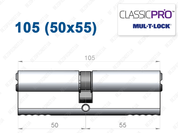 Цилиндр Mul-T-Lock Classic Pro ключ-ключ 105 мм (50x55)