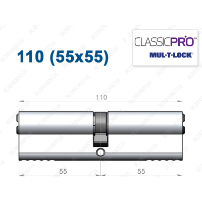 Циліндр Mul-T-Lock Classic Pro ключ-ключ 110 мм (55x55)